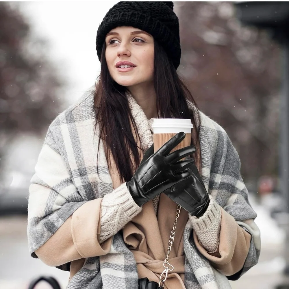 Gloves, Intelligent Touch Screen Warm and Comfortable Wool Lined Gloves 2 Pairs